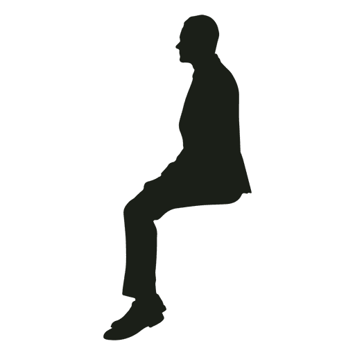Man sitting straight silhouette PNG Design