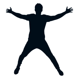 Man spread eagle jumping silhouette PNG Design