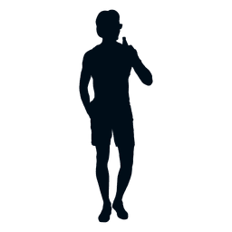 Mannsommertrinkschattenbild PNG-Design