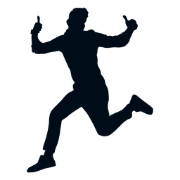 Man thumbs up jumping silhouette PNG Design Transparent PNG