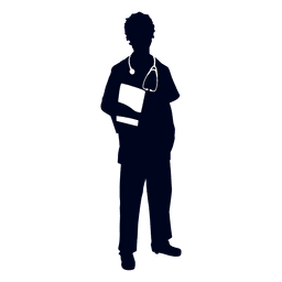 Krankenschwester hält Datei Silhouette PNG-Design