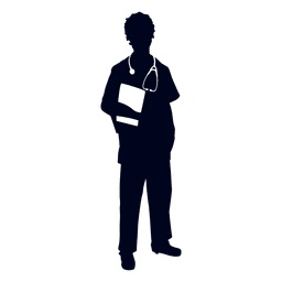 Nurse holding file silhouette PNG Design Transparent PNG
