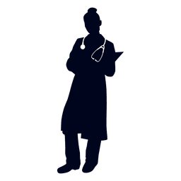 52230e4fa58a5609d78ed61d985b8b08 nurse reading file silhouette