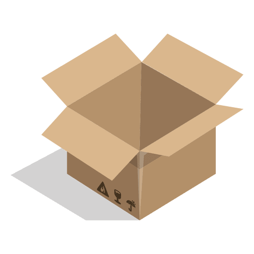 Download Caja abierta con carteles de paquete - Descargar PNG/SVG transparente