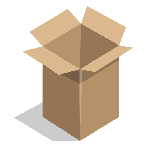 Caja de cartón larga abierta Diseño PNG