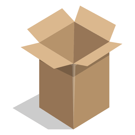 Open long cardboard box PNG Design