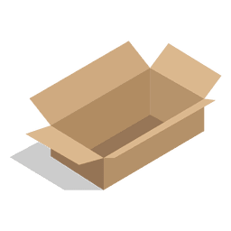 Open rectangular cardboard box