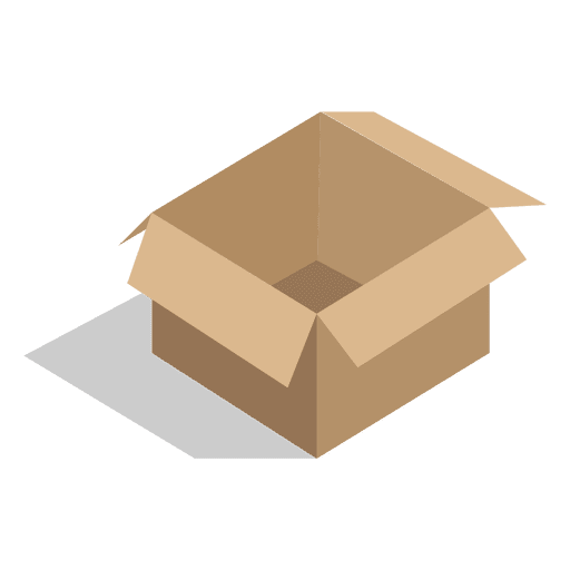 Caja de cart?n cuadrada abierta Diseño PNG