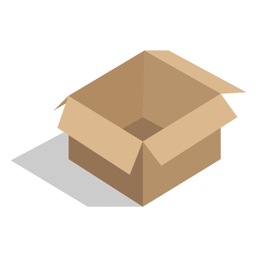 Open square cardboard box PNG Design