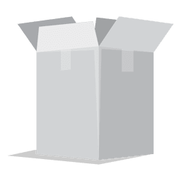 Caja de cartón blanca cuadrada abierta Diseño PNG