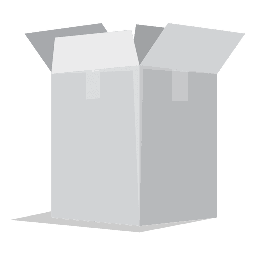 Caja de cartón blanca cuadrada abierta Diseño PNG