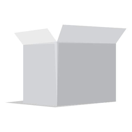 Open white cardboard box PNG Design