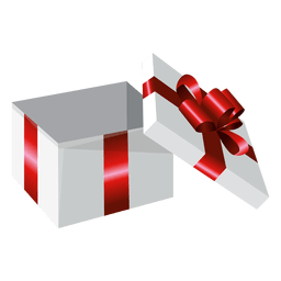 Caja de regalo envuelta abierta Diseño PNG