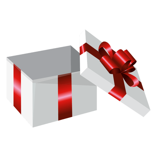 Caja de regalo envuelta abierta Diseño PNG
