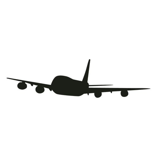 Passenger airplane flying silhouette