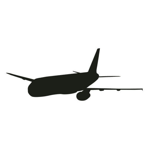 Passagierflugzeug in Flugschattenbild PNG-Design
