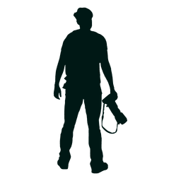 Fotógrafo de pie silueta Diseño PNG