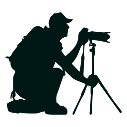Fotograf mit Kamerastandschattenbild PNG-Design