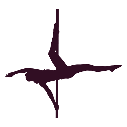 Pole dance closed hangglider silhouette PNG Design