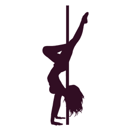Pole dance handstand silhouette PNG Design