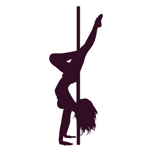 Pole dance handstand silhouette PNG Design