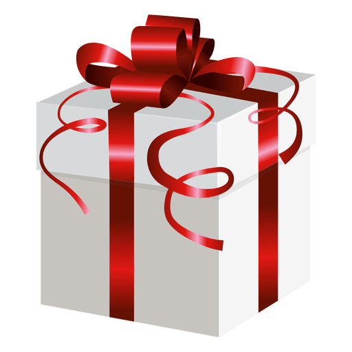 Caja de regalo con envoltura roja Diseño PNG