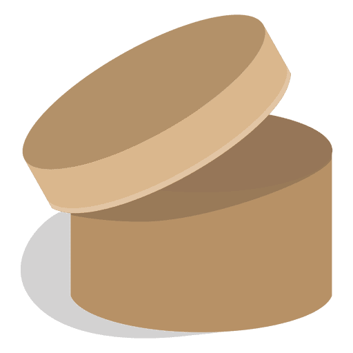 Ícone de caixa de papelão redonda Desenho PNG