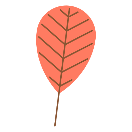 Folha redonda vermelha de outono Desenho PNG