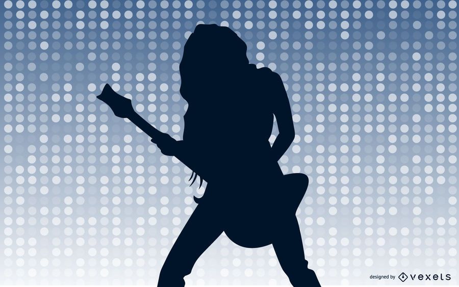 Download Girl Rocker Silhouette - Vector Download