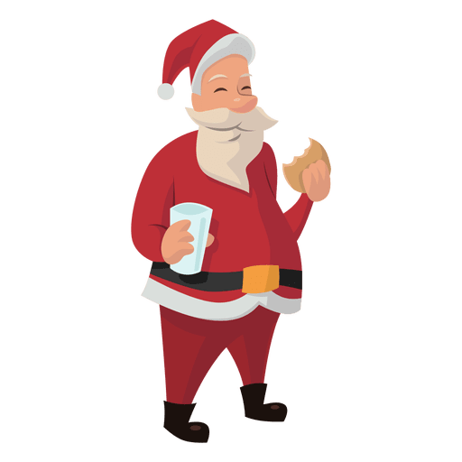 Weihnachtsmann der Pl?tzchenkarikatur isst PNG-Design