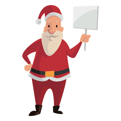 Papai Noel segurando sinal dos desenhos animados Desenho PNG