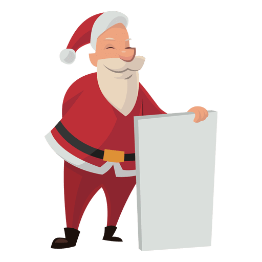 Download Santa Holding White Board Cartoon Transparent Png Svg Vector File PSD Mockup Templates