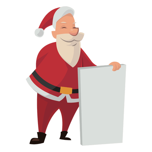 Santa Holding White Board Cartoon PNG & SVG Design For T-Shirts