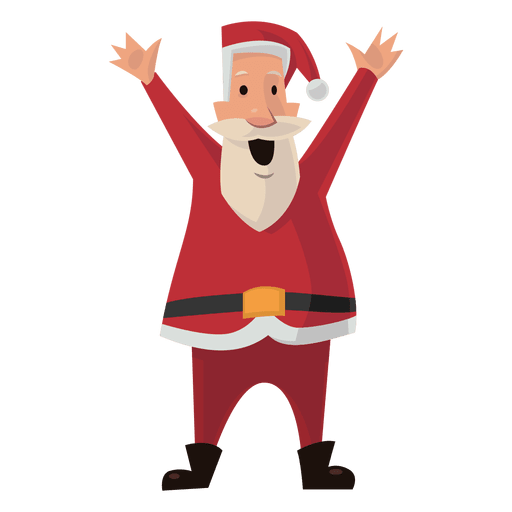 Santa raising arms cartoon