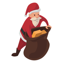 Papai Noel chegando no desenho de saco Desenho PNG