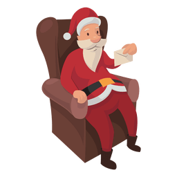 Santa receiving letter cartoon PNG Design Transparent PNG