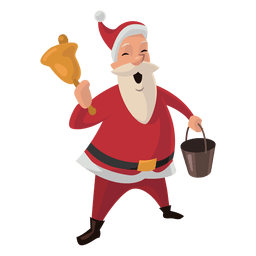 Santa ringing bell cartoon