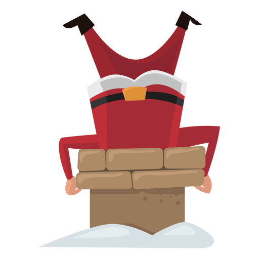 Santa Stuck In Chimney Cartoon Transparent Png Svg Vector File