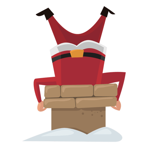 Santa stuck in chimney cartoon