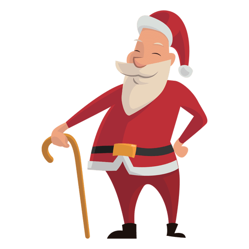 Santa with cane cartoon