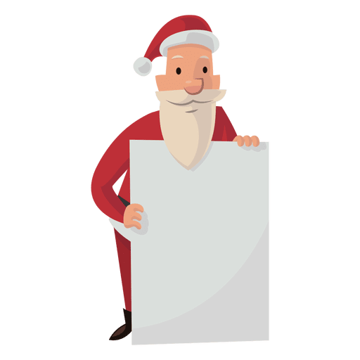 Download Santa With White Board Cartoon Transparent Png Svg Vector File PSD Mockup Templates