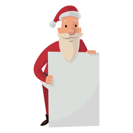 Santa with white board cartoon