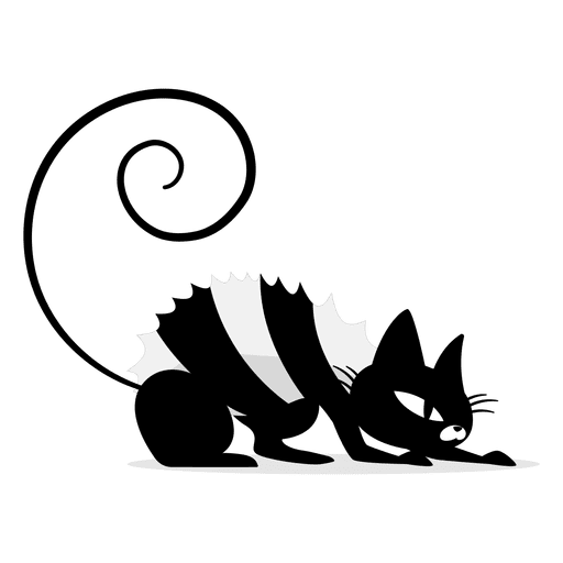 Erschrockene Karikatur der schwarzen Katze PNG-Design