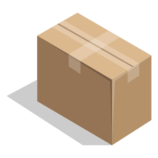 Sealed rectangular cardboard box PNG Design