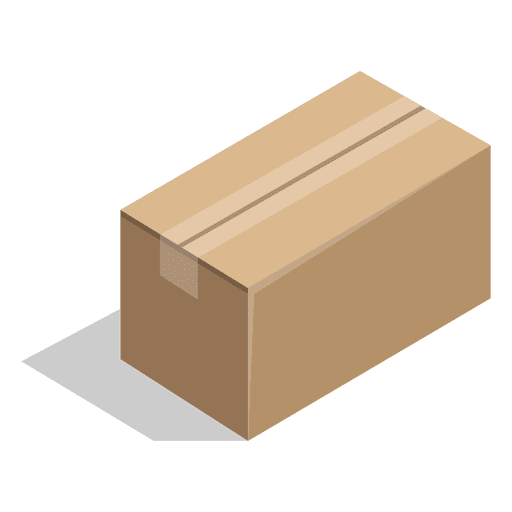 Sealed rectangular white cardboard box PNG Design