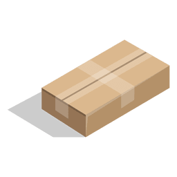 Sealed shallow cardboard box Transparent PNG
