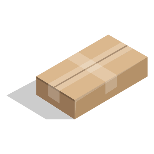 Sealed shallow cardboard box PNG Design