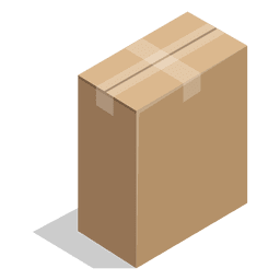 Caja de cartón ancha sellada Diseño PNG