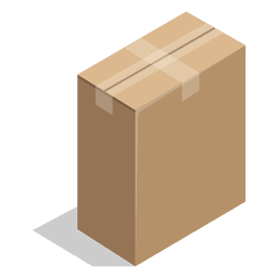 Sealed wide cardboard box Transparent PNG