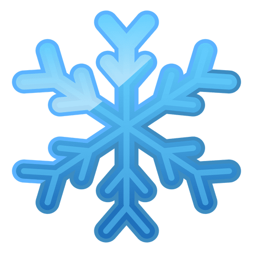 Ícone de floco de neve azul brilhante Desenho PNG